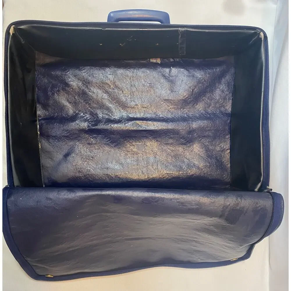 VTG Air France Carry On Luggage Collapsible Suitcase Navy